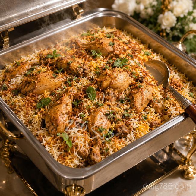 Chicken Biryani daig prepared for wedding catering in Islamabad