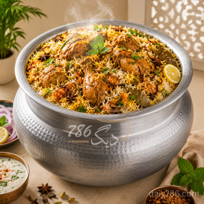 Chicken Biryani daig for Daig Price in Islamabad with premium basmati rice and tender chicken pieces