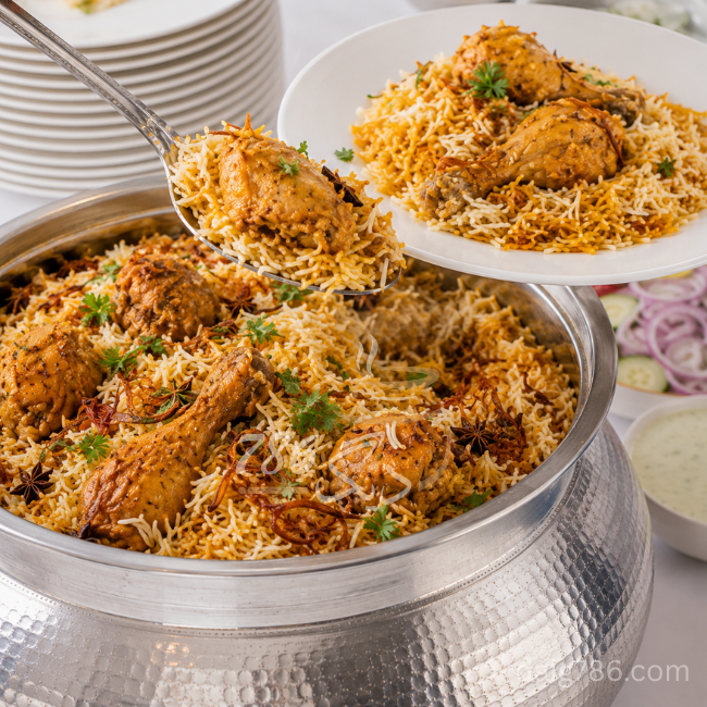 Chicken Biryani being served from a traditional catering daig in the Daig Price in Islamabad guide